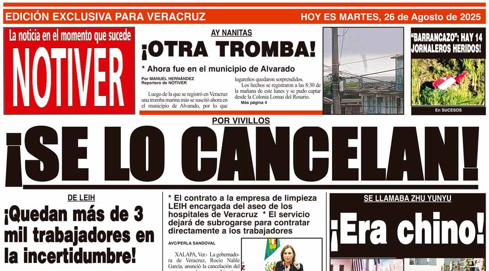 LA PORTADA - MARTES 26 DE AGOSTO 2025