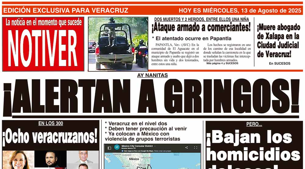 LA PORTADA - MIÉRCOLES 13 DE AGOSTO 2025