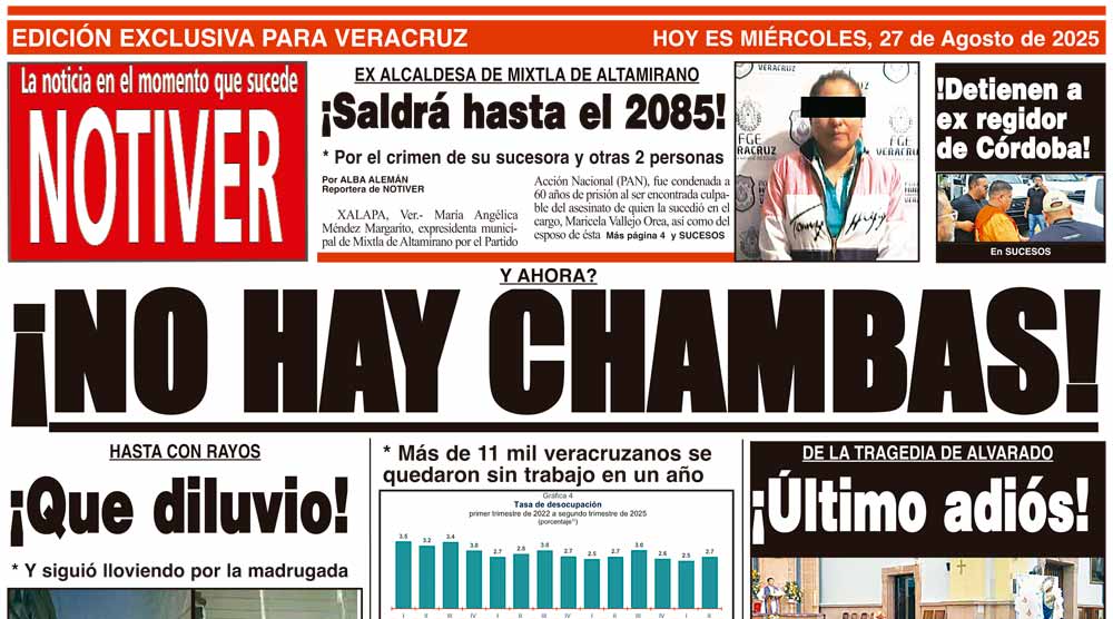 LA PORTADA - MIÉRCOLES 27 DE AGOSTO 2025