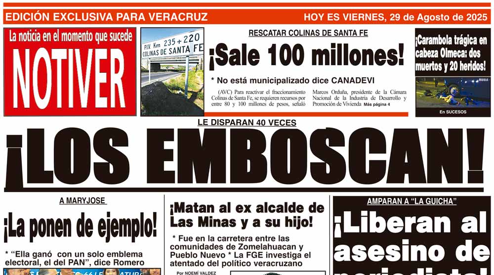 LA PORTADA - VIERNES 29 DE AGOSTO 2025