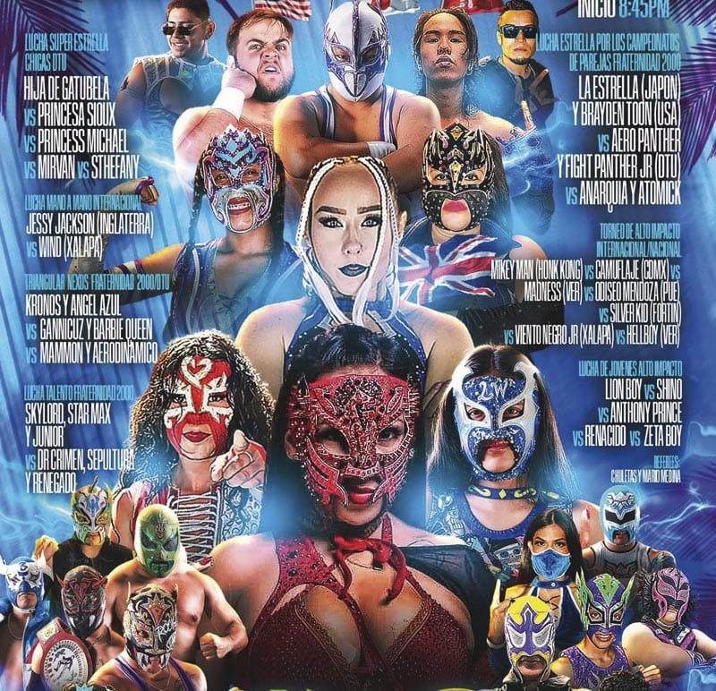 ¡LISTA CARTELERA DE LUCHA LIBRE EN “FRATERNIDAD 2000”! - PARA ESTA NOCHE
