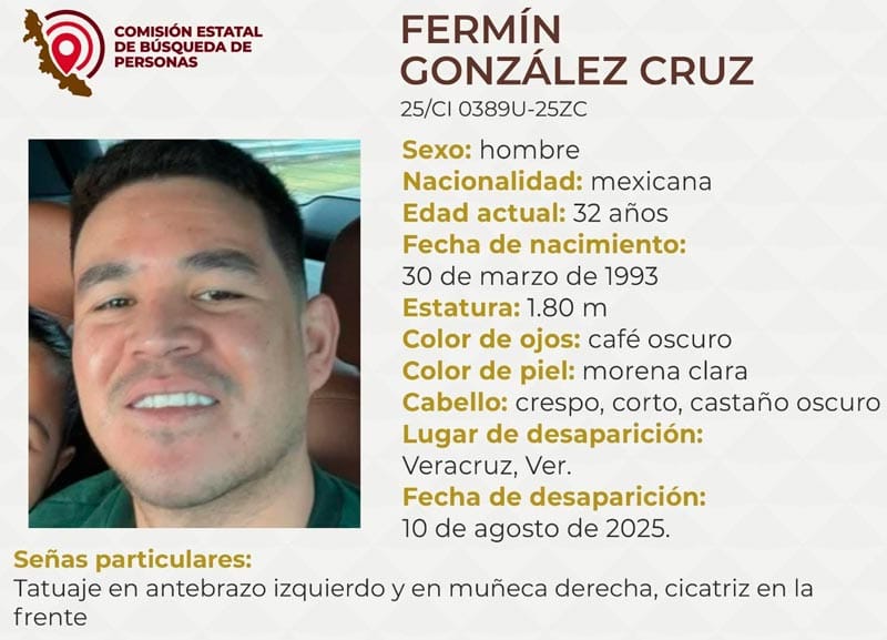 ¡DESAPARECIÓ FERMÍN GONZÁLEZ DE 32 AÑOS!