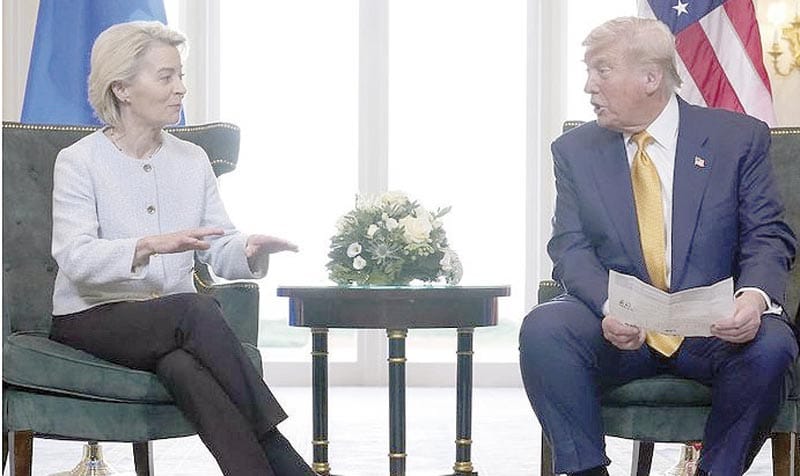 ¡FIRMAN EU Y UNIÓN EUROPEA ACUERDO COMERCIAL CON ARANCELES DEL 15%!