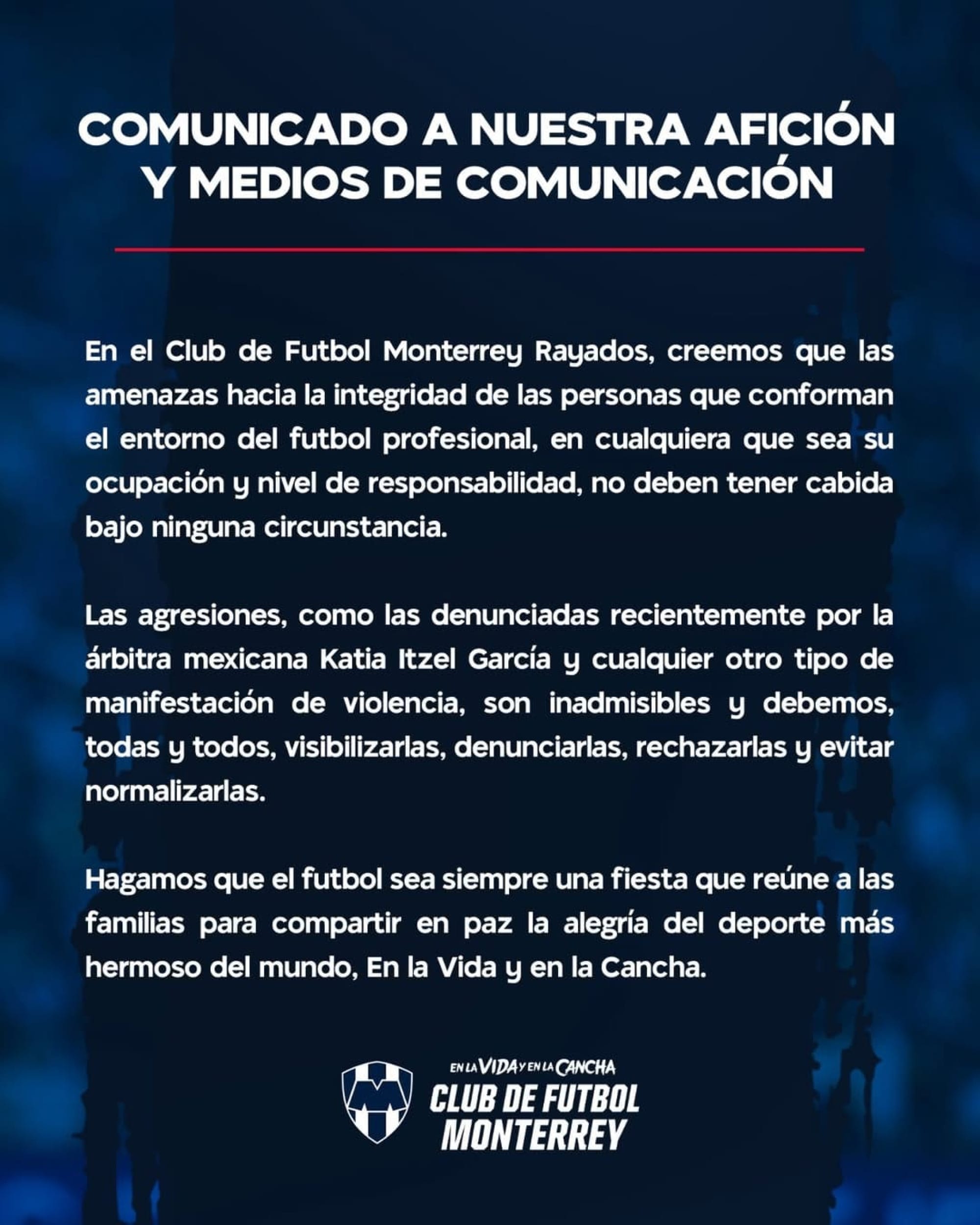 ¡CONDENA RAYADOS AMENAZAS A KATIA ITZEL!