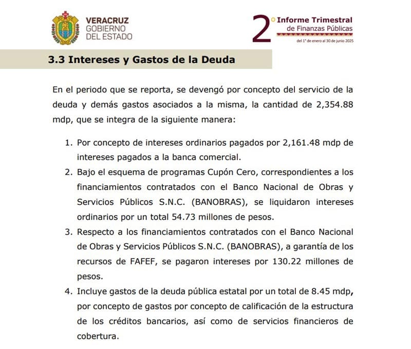 ¡PUROS INTERESES! - *Dos  mil 354.88 millones de pesos