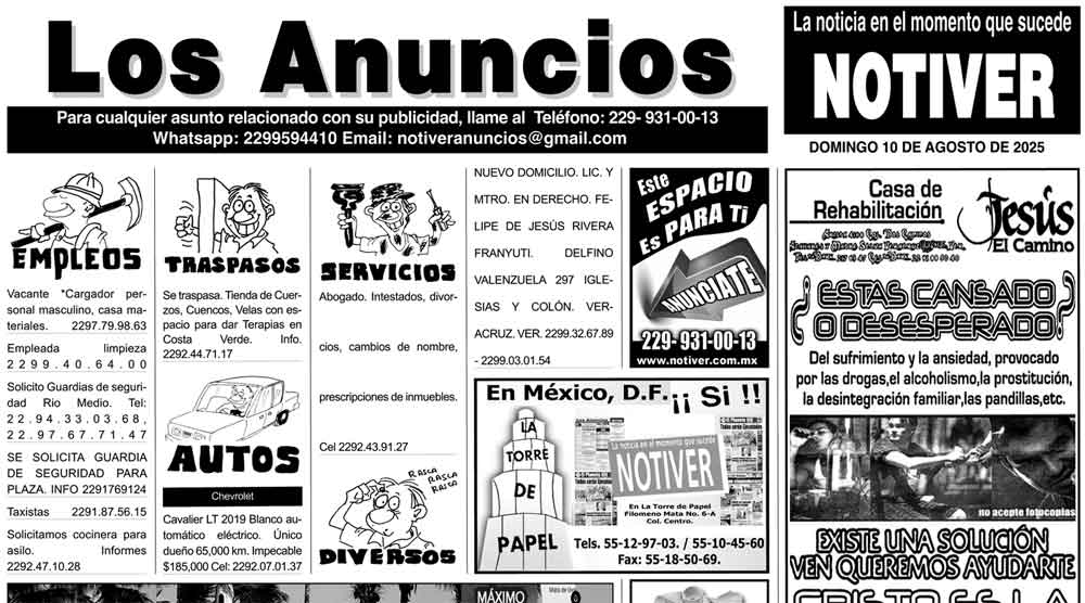 ...LOS ANUNCIOS, AVISOS Y DEMÁS! - DOMINGO, 10 DE AGOSTO 2025
