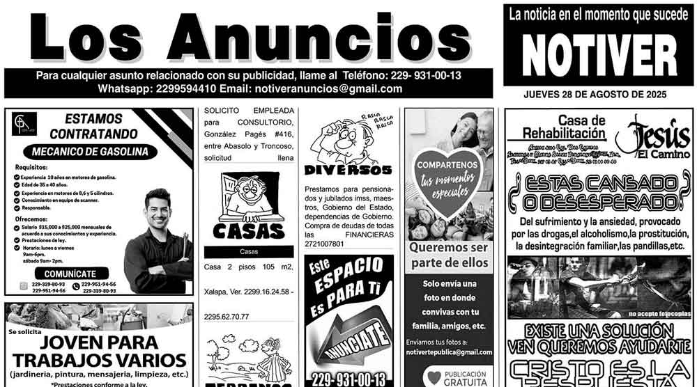 ...LOS ANUNCIOS, AVISOS Y DEMÁS! - JUEVES, 28 DE AGOSTO 2025