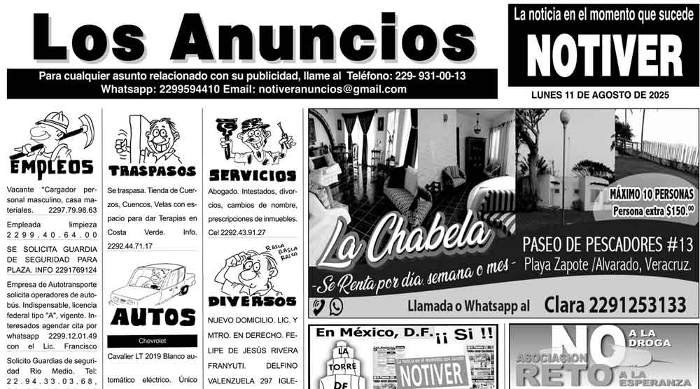 ...LOS ANUNCIOS, AVISOS Y DEMÁS! - LUNES, 11 DE AGOSTO 2025