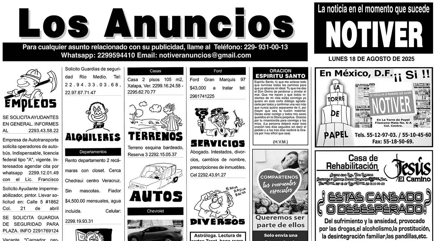 ...LOS ANUNCIOS, AVISOS Y DEMÁS! - LUNES, 18 DE AGOSTO 2025