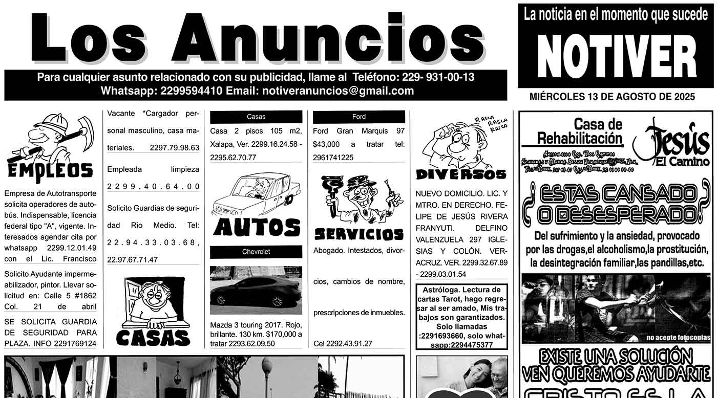 ...LOS ANUNCIOS, AVISOS Y DEMÁS! - MIÉRCOLES, 13 DE AGOSTO 2025