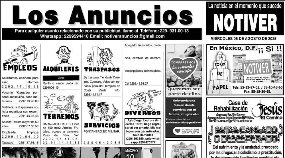 ...LOS ANUNCIOS, AVISOS Y DEMÁS! - MIÉRCOLES, 6 DE AGOSTO 2025