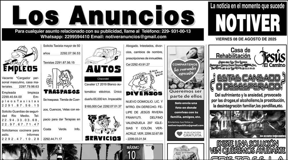 ...LOS ANUNCIOS, AVISOS Y DEMÁS! - VIERNES, 8 DE AGOSTO 2025