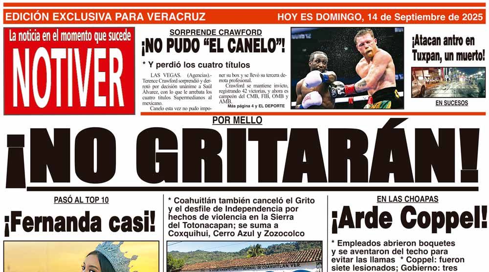 LA PORTADA - DOMINGO 14 DE SEPTIEMBRE 2025