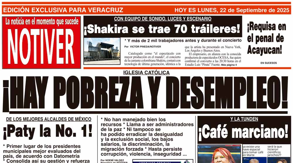 LA PORTADA - LUNES 22 DE SEPTIEMBRE 2025