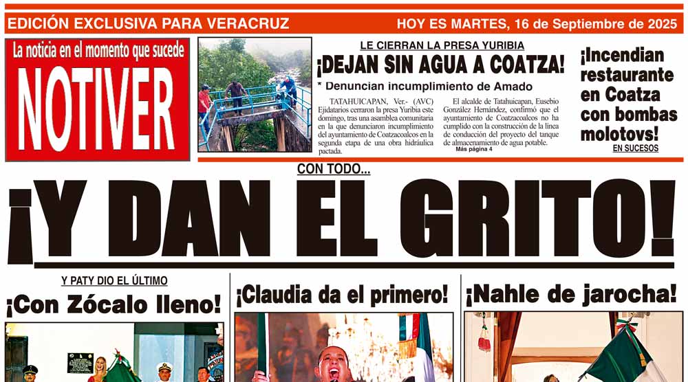 LA PORTADA - MARTES 16 DE SEPTIEMBRE 2025