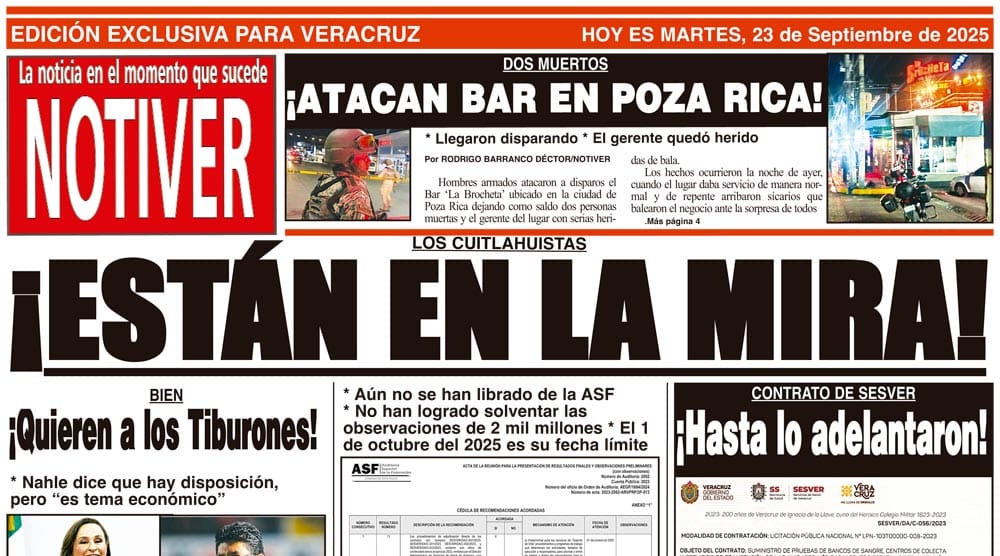 LA PORTADA - MARTES 23 DE SEPTIEMBRE 2025