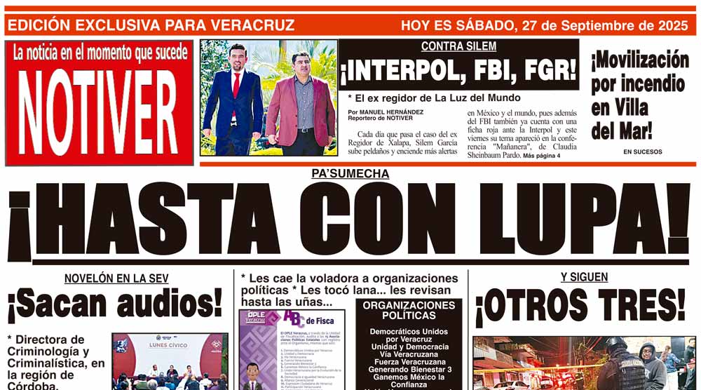 LA PORTADA - SÁBADO 27 DE SEPTIEMBRE 2025