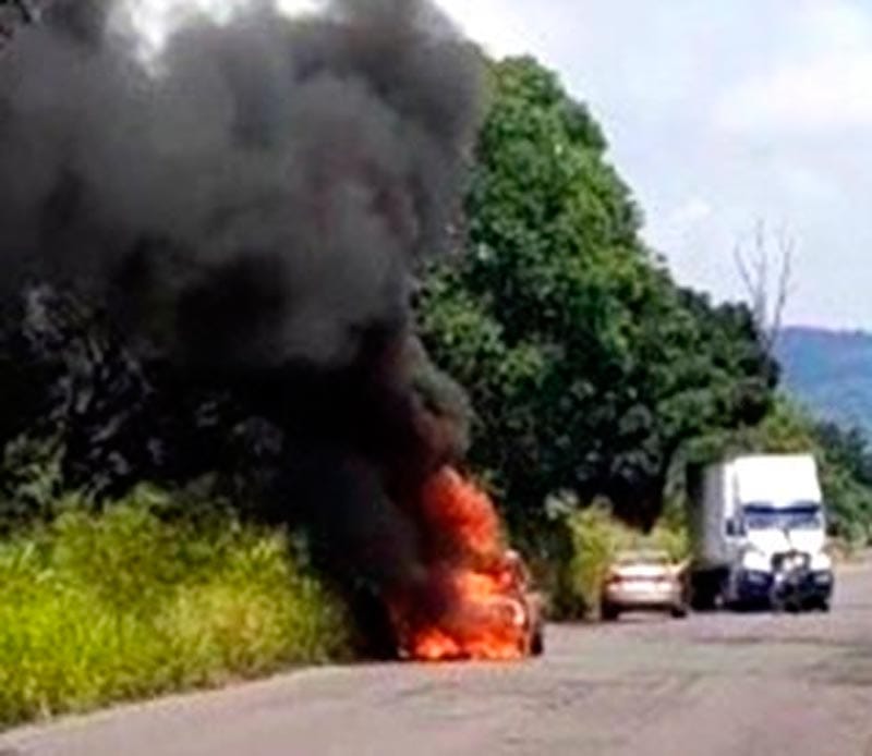 ¡ARDE MINI COOPER EN LA CARRETERA ESTATAL!