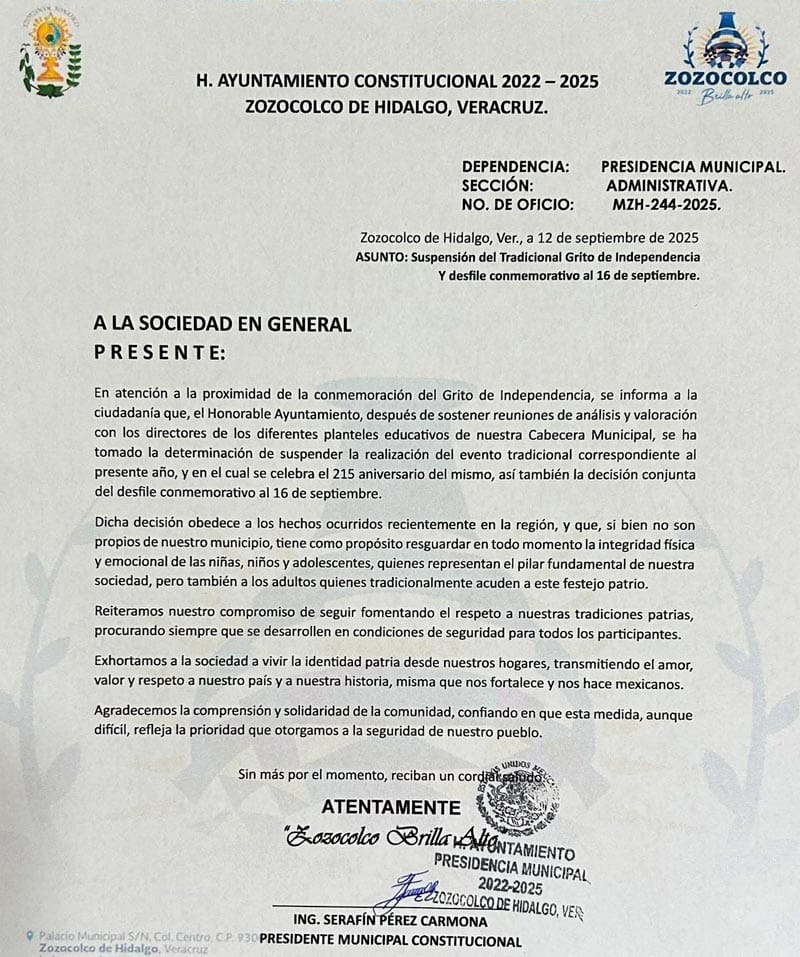 ¡SUSPENDEN TRES GRITOS! - TIENEN MELLO