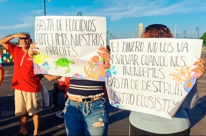 ¡NO QUIEREN LA ESCOLLERA SUR! - PROTESTAN VERACRUZANOS