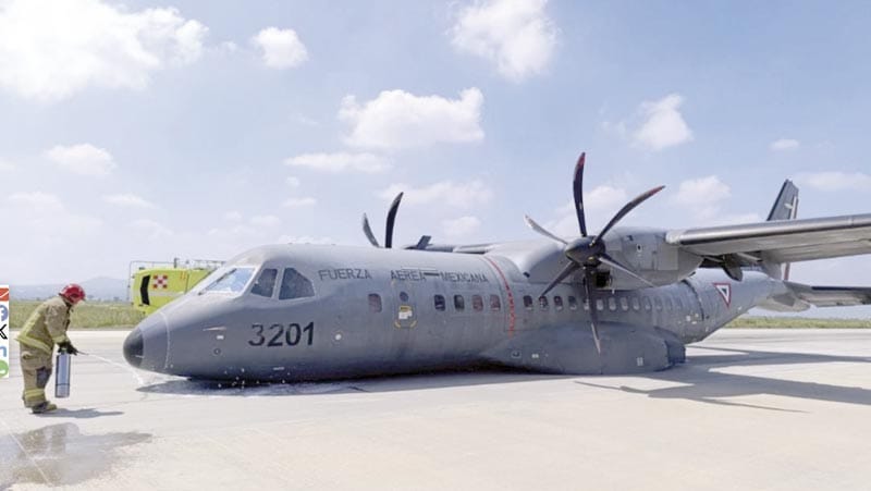 ¡AVIÓN DE LA FUERZA AÉREA MEXICANA SUFRE PERCANCE EN EL AIFA!