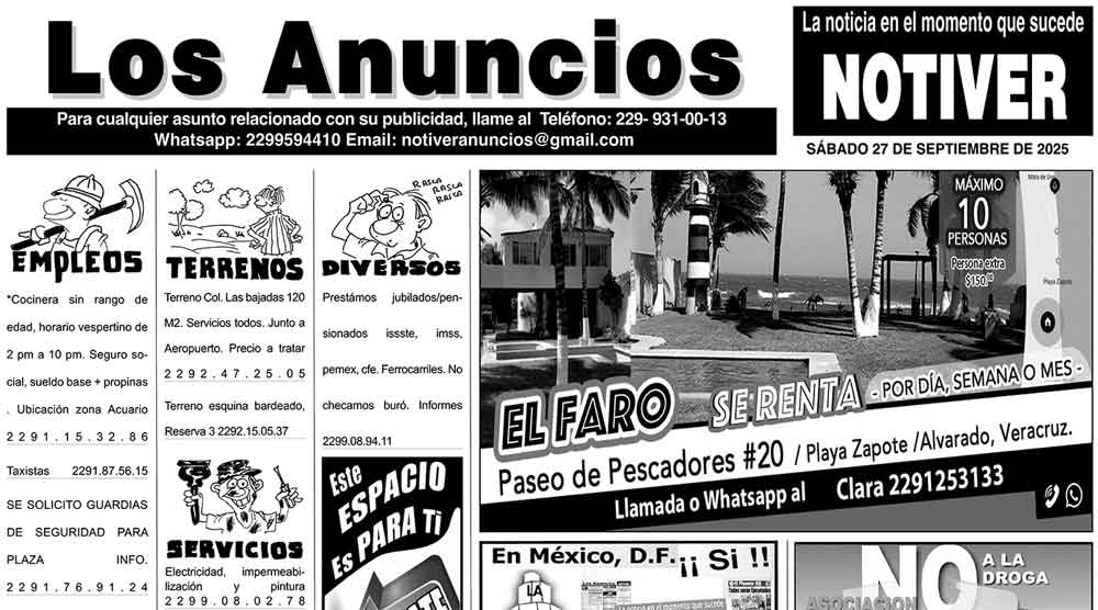 ...LOS ANUNCIOS, AVISOS Y DEMÁS! - SÁBADO, 27 DE SEPTIEMBRE 2025