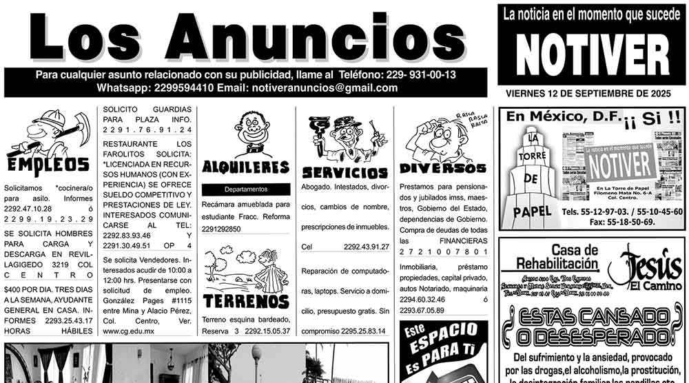 ...LOS ANUNCIOS, AVISOS Y DEMÁS! - VIERNES, 12 DE SEPTIEMBRE 2025