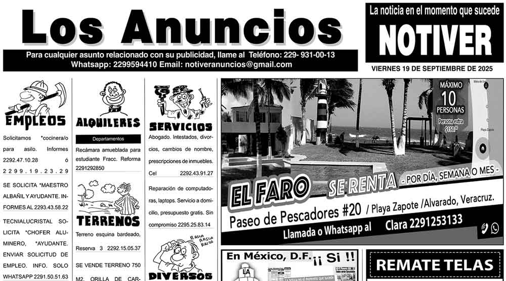 ...LOS ANUNCIOS, AVISOS Y DEMÁS! - VIERNES, 19 DE SEPTIEMBRE 2025