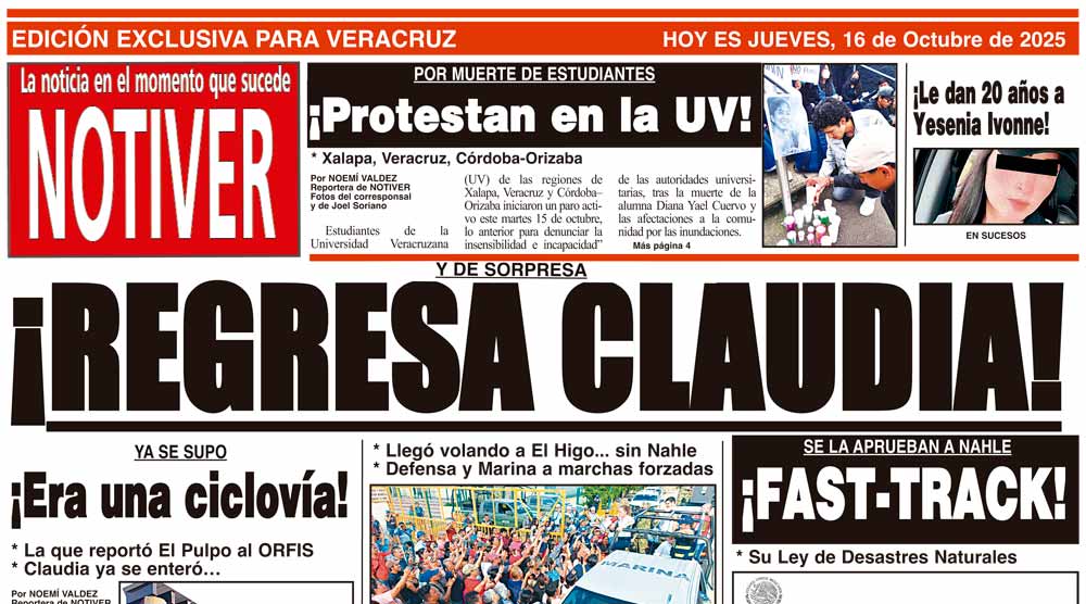 LA PORTADA - JUEVES 16 DE OCTUBRE 2025