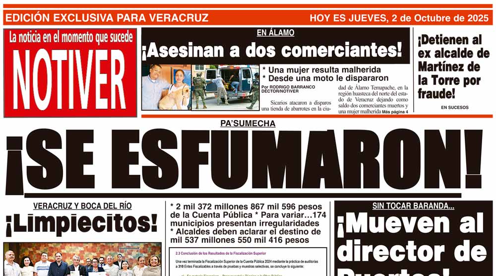 LA PORTADA - JUEVES 2 DE OCTUBRE 2025