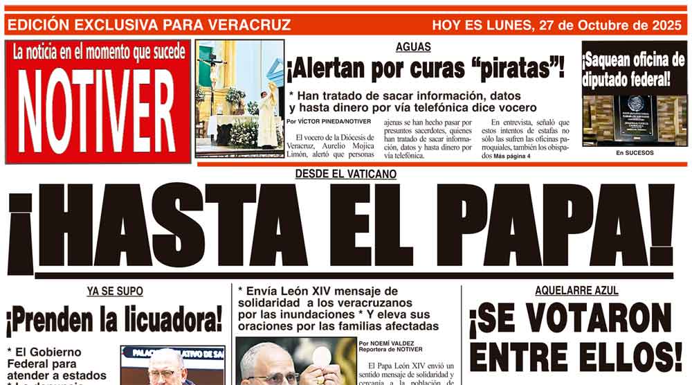 LA PORTADA - LUNES 27 DE OCTUBRE 2025