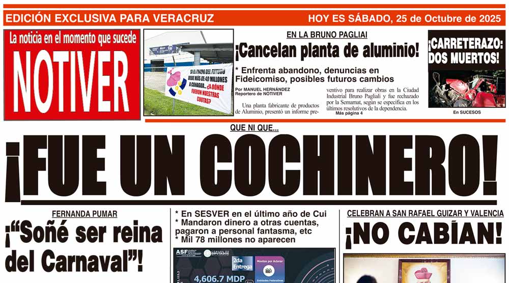 LA PORTADA - SÁBADO 25 DE OCTUBRE 2025