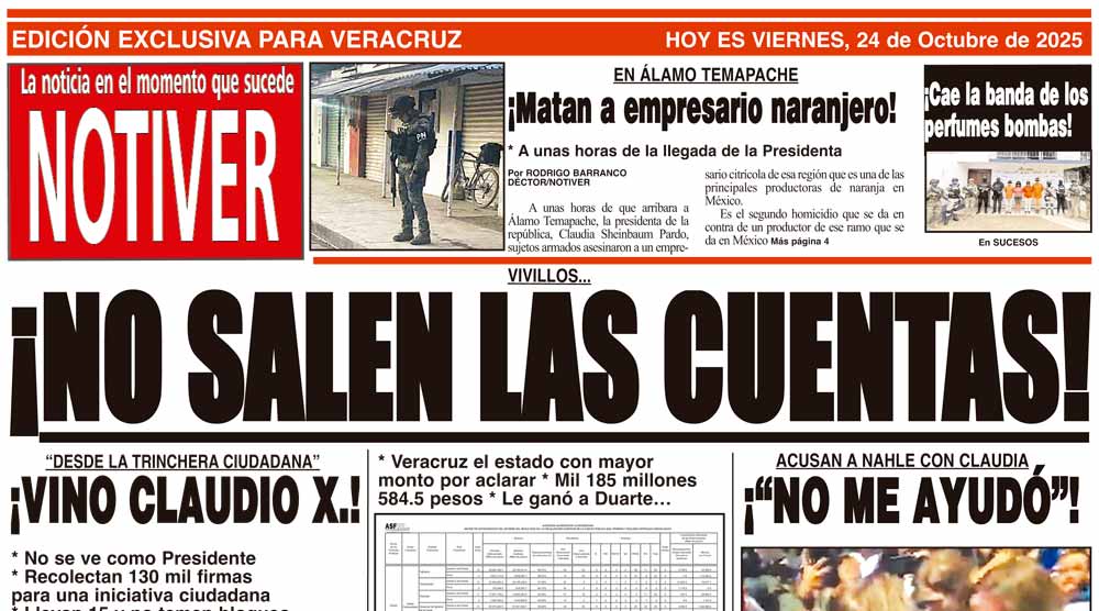 LA PORTADA - VIERNES 24 DE OCTUBRE 2025