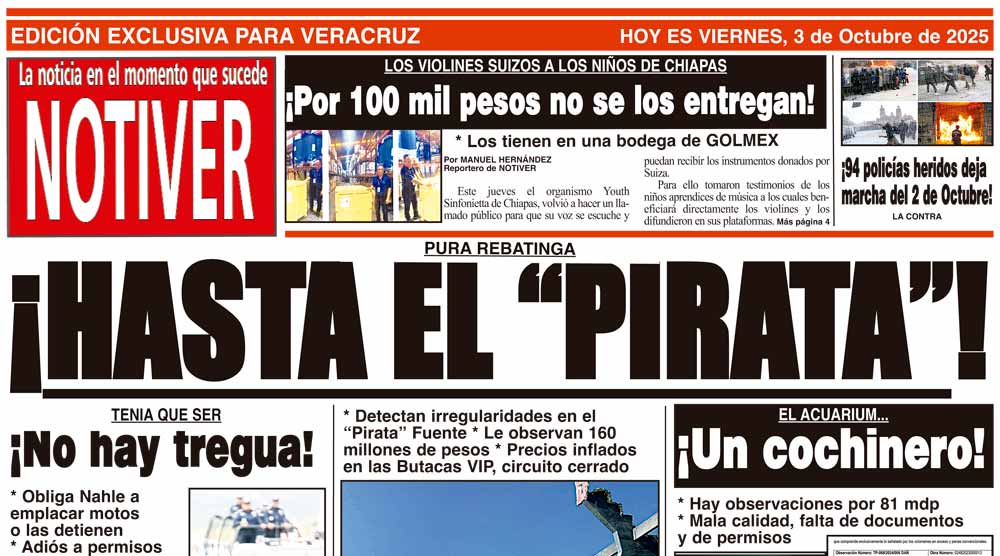 LA PORTADA - VIERNES 3 DE OCTUBRE 2025