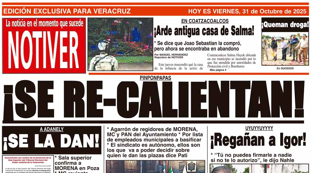 LA PORTADA - VIERNES 31 DE OCTUBRE 2025