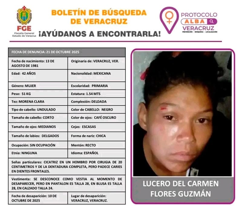 ¡EMITEN PROTOCOLO ALBA POR DESAPARICIÓN DE MUJER DE 42 AÑOS!