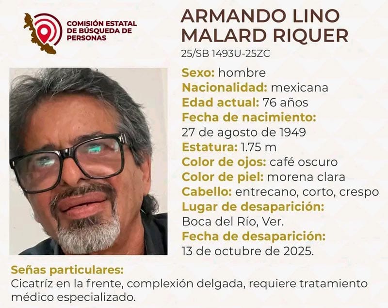 ¡DON ARMANDO LINO DESAPARECIÓ EN BOCA DEL RÍO!