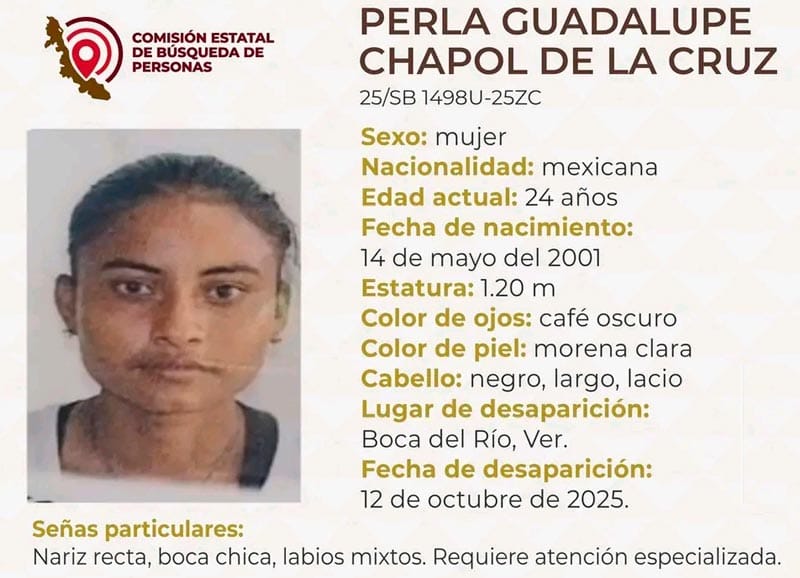 ¡PERLA DE 24 AÑOS DESAPARECIÓ EN BOCA DEL RÍO!