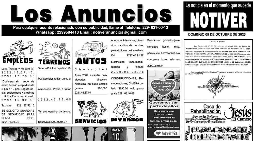 ...LOS ANUNCIOS, AVISOS Y DEMÁS! - DOMINGO, 5 DE OCTUBRE 2025