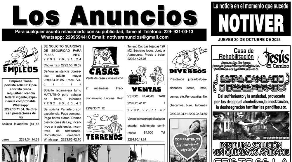 ...LOS ANUNCIOS, AVISOS Y DEMÁS! - JUEVES, 30 DE OCTUBRE 2025