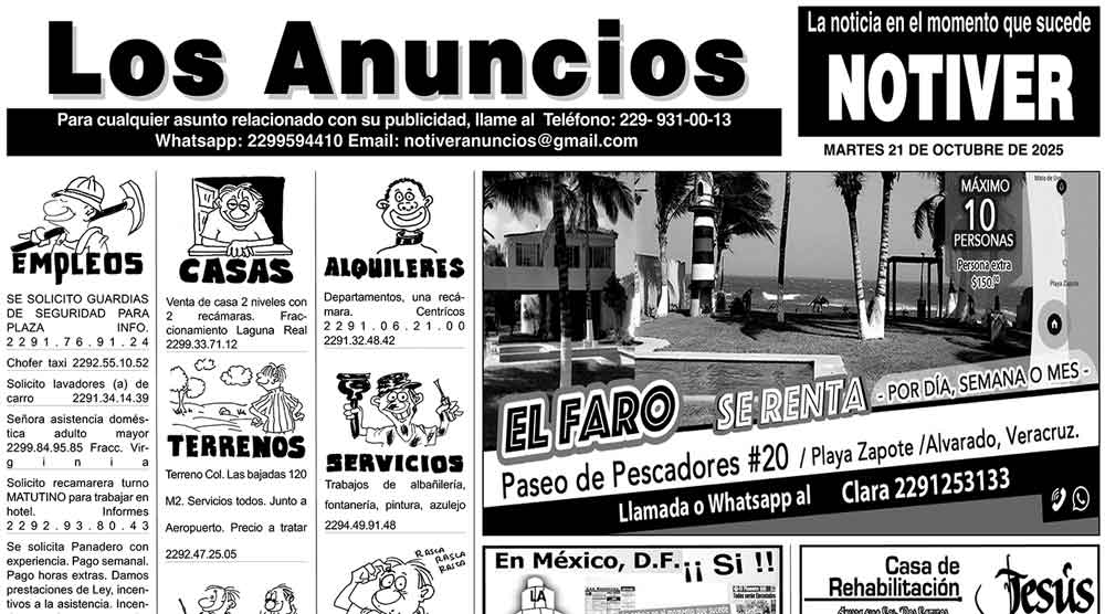 ...LOS ANUNCIOS, AVISOS Y DEMÁS! - MARTES, 21 DE OCTUBRE 2025