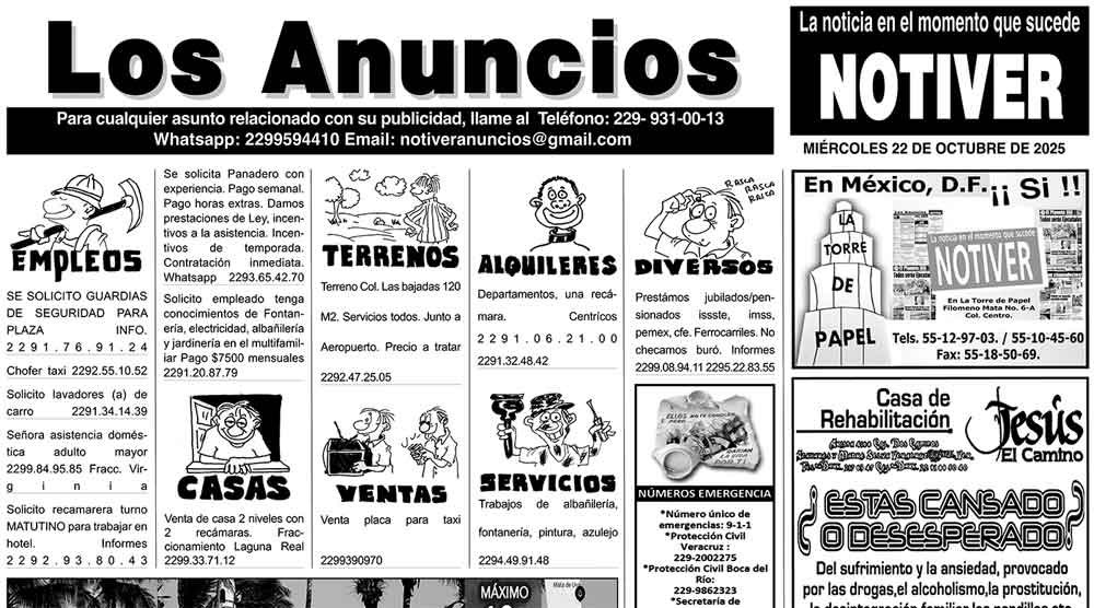 ...LOS ANUNCIOS, AVISOS Y DEMÁS! - MIÉRCOLES, 22 DE OCTUBRE 2025