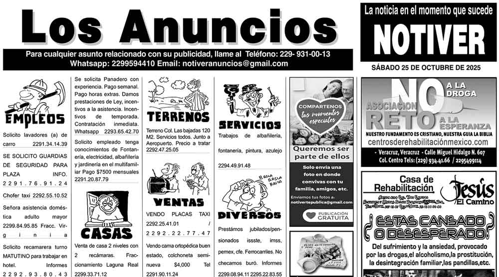 ...LOS ANUNCIOS, AVISOS Y DEMÁS! - SÁBADO, 25 DE OCTUBRE 2025