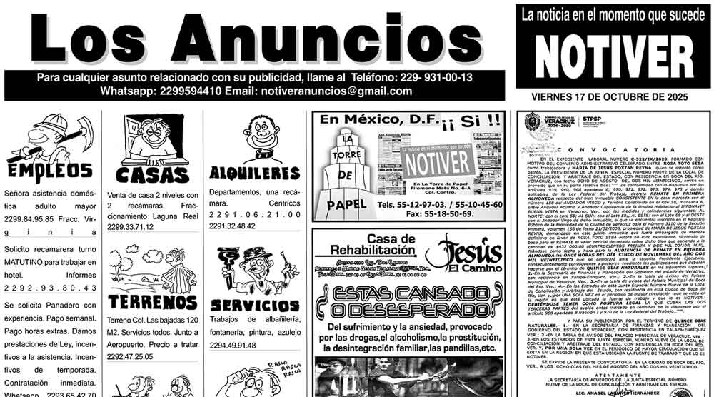 ...LOS ANUNCIOS, AVISOS Y DEMÁS! - VIERNES, 17 DE OCTUBRE 2025