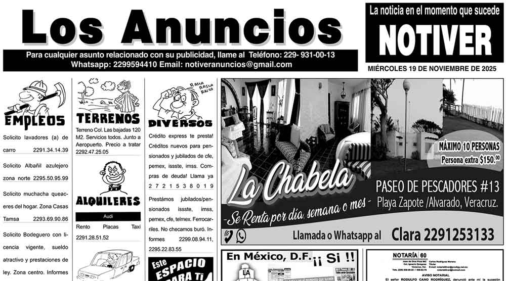 ...LOS ANUNCIOS, AVISOS Y DEMÁS! - MIÉRCOLES, 19 DE NOVIEMBRE 2025