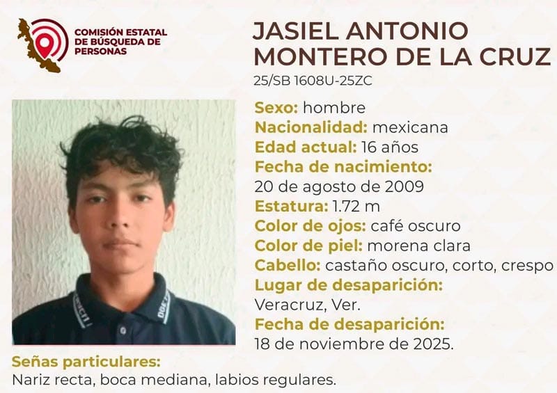 ¡JOVENCITO DE 16 AÑOS DESAPARECIÓ EN LA CIUDAD DE VERACRUZ!