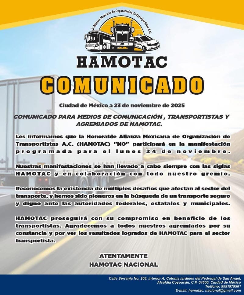 ¡SE DESLINDAN! - AMOTAC, CANACAR Y HAMOTAC