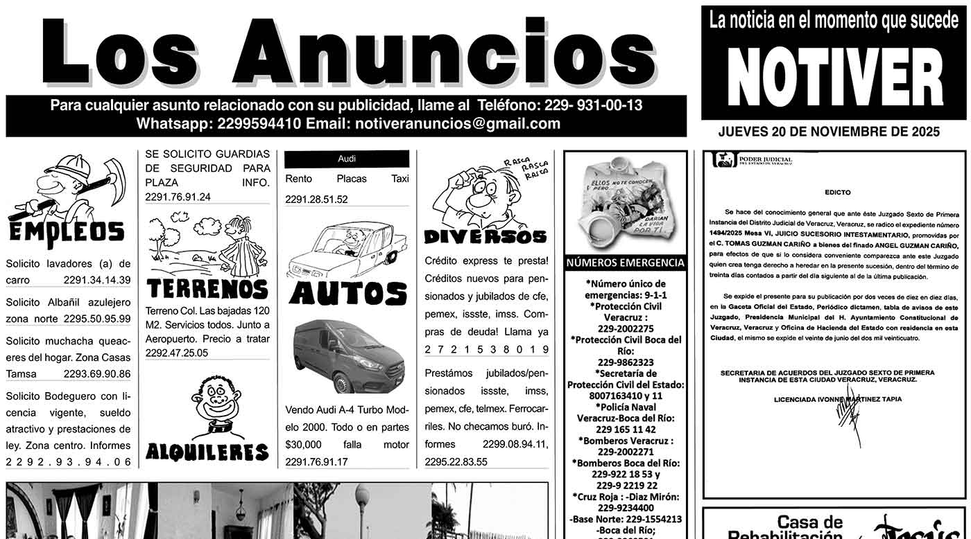 ...LOS ANUNCIOS, AVISOS Y DEMÁS! - JUEVES, 20 DE NOVIEMBRE 2025