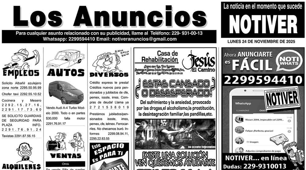 ...LOS ANUNCIOS, AVISOS Y DEMÁS! - LUNES, 24 DE NOVIEMBRE 2025
