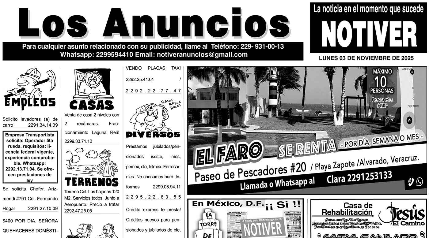 ...LOS ANUNCIOS, AVISOS Y DEMÁS! - LUNES, 3 DE NOVIEMBRE 2025